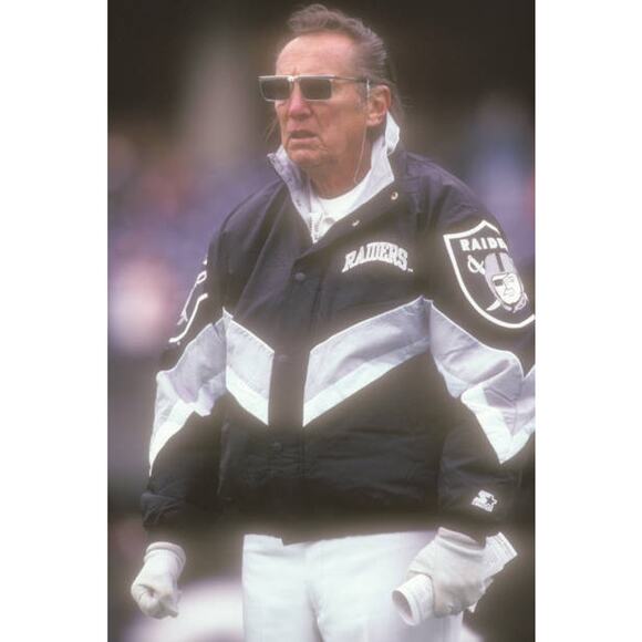 Los Angeles Raiders 90s STARTER puffer Al DAVIS jacket 2X blk silver NFL Pro vtg - Picture 10 of 10